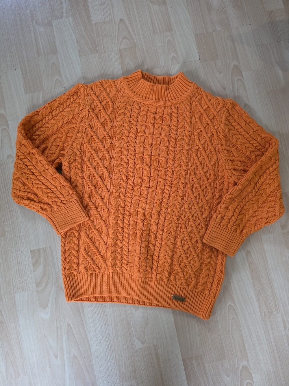 Women's Orange Cable Knit Sweater